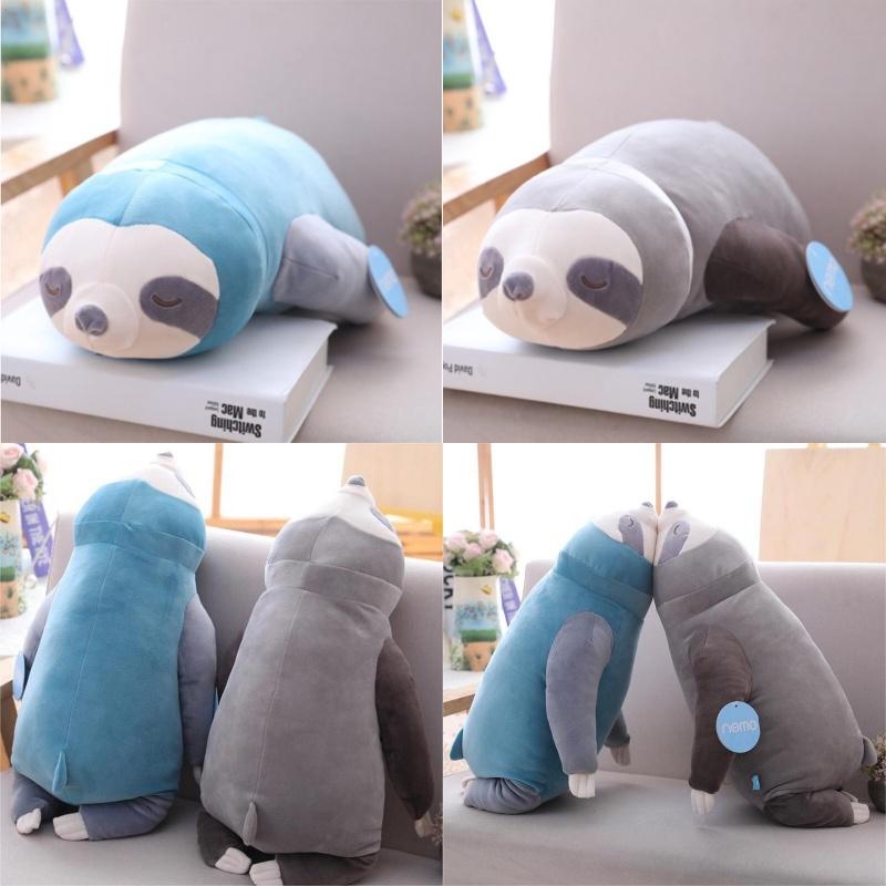 Adorable Sloth Plush Toy Pillow For Kids And Girls Short Plush And Pp Cotton Stuffed Blue And Grey