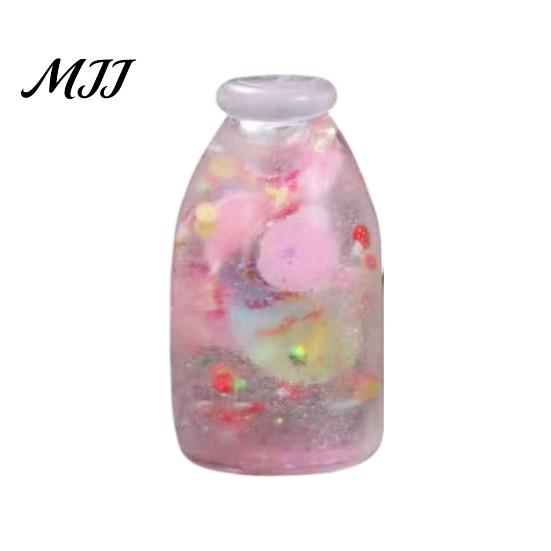Odorless Stress Ball Milk Bottle Squeeze Ball, Slow Rising Glitter Liquid Fidget Toy for Soft Tactile Adults Kids, Cute Decompression Anxiety Relief,