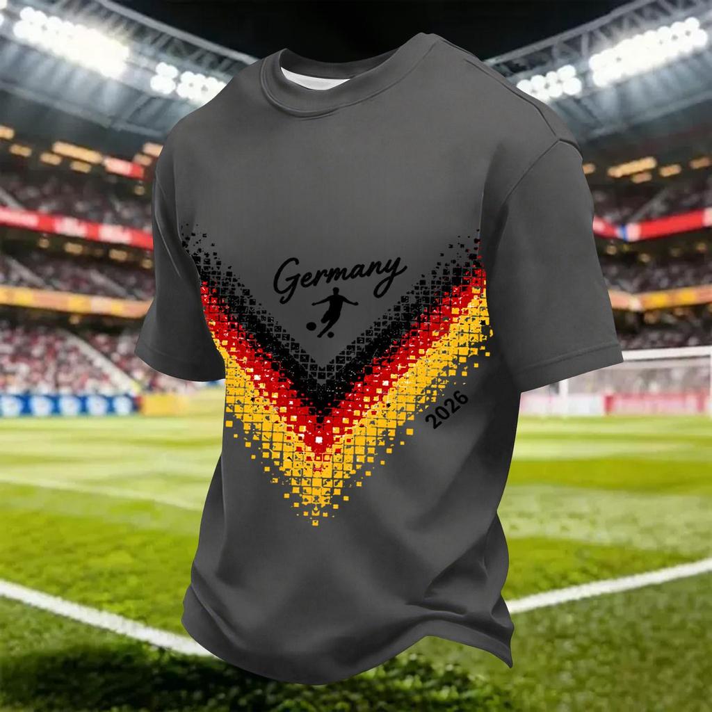 Men's Quick Dry Soccer Print T-Shirt Lightweight Mesh Breathable Athletic Tee