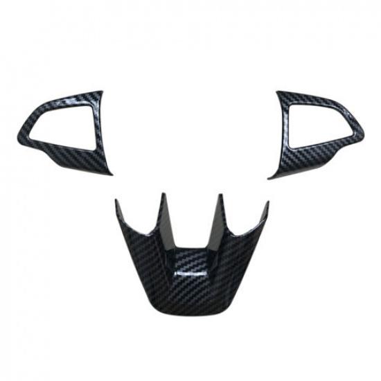 3Pcs Carbon Fiber Color Steering Wheel Cover Fit For Ford Focus ST RS 2015-2016