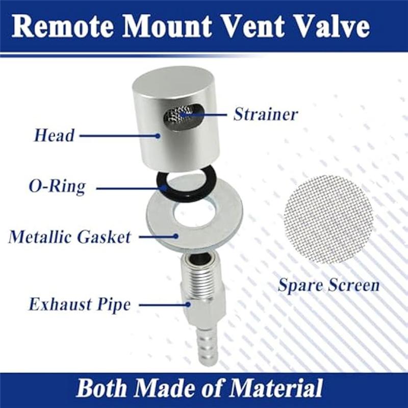 ABLZ-Replacement Parts- Detachable Remote Mount Vent Valve(2 Pieces), For Fuel Tank Vent Lines, 5/16 Inch Barb Size