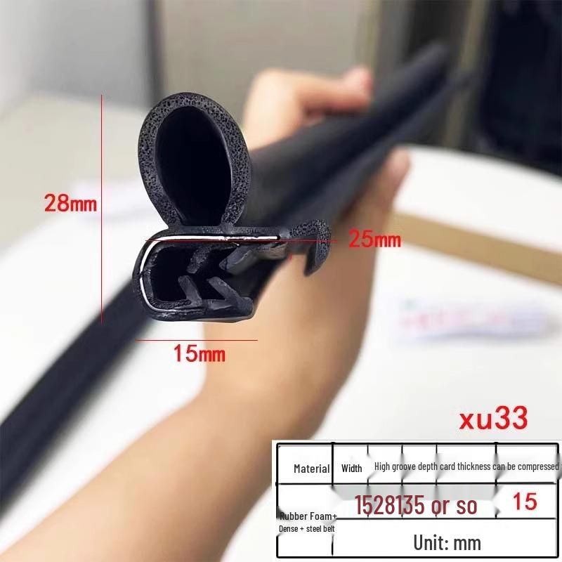 U-Shaped Waterproof Dustproof Rubber Sealing Strip for Cabinets and Car Doors