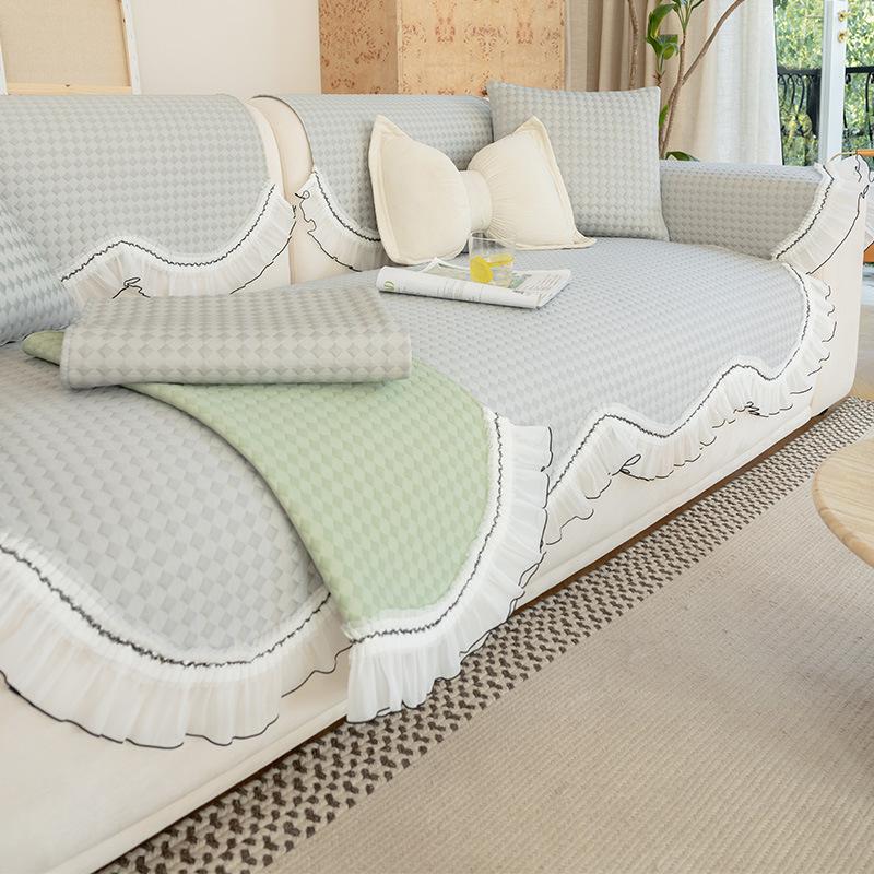 Cool Doudou Special-Shaped Sofa Cushion Summer  New Straight-Row Sofa Mat Seat Cushion Fixed Non-Slip Cover Cloth Towel
