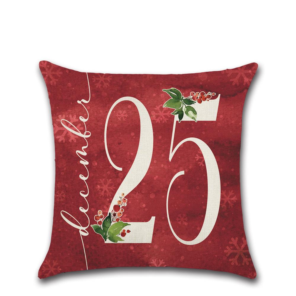 New Christmas Pillow Cover Elk Snowman Linen Sofa Pillow Household Products