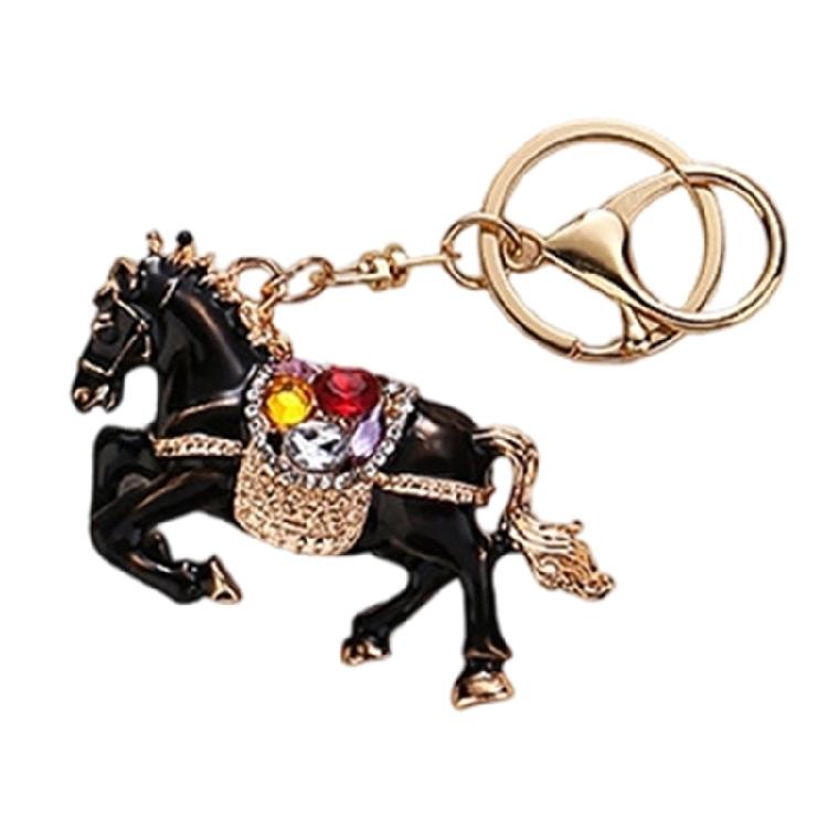 2026 Chinese Zodiacal Horse Keychain Bedazzled Rhinestones Artistic 3D Model Portable for Everyday Essential
