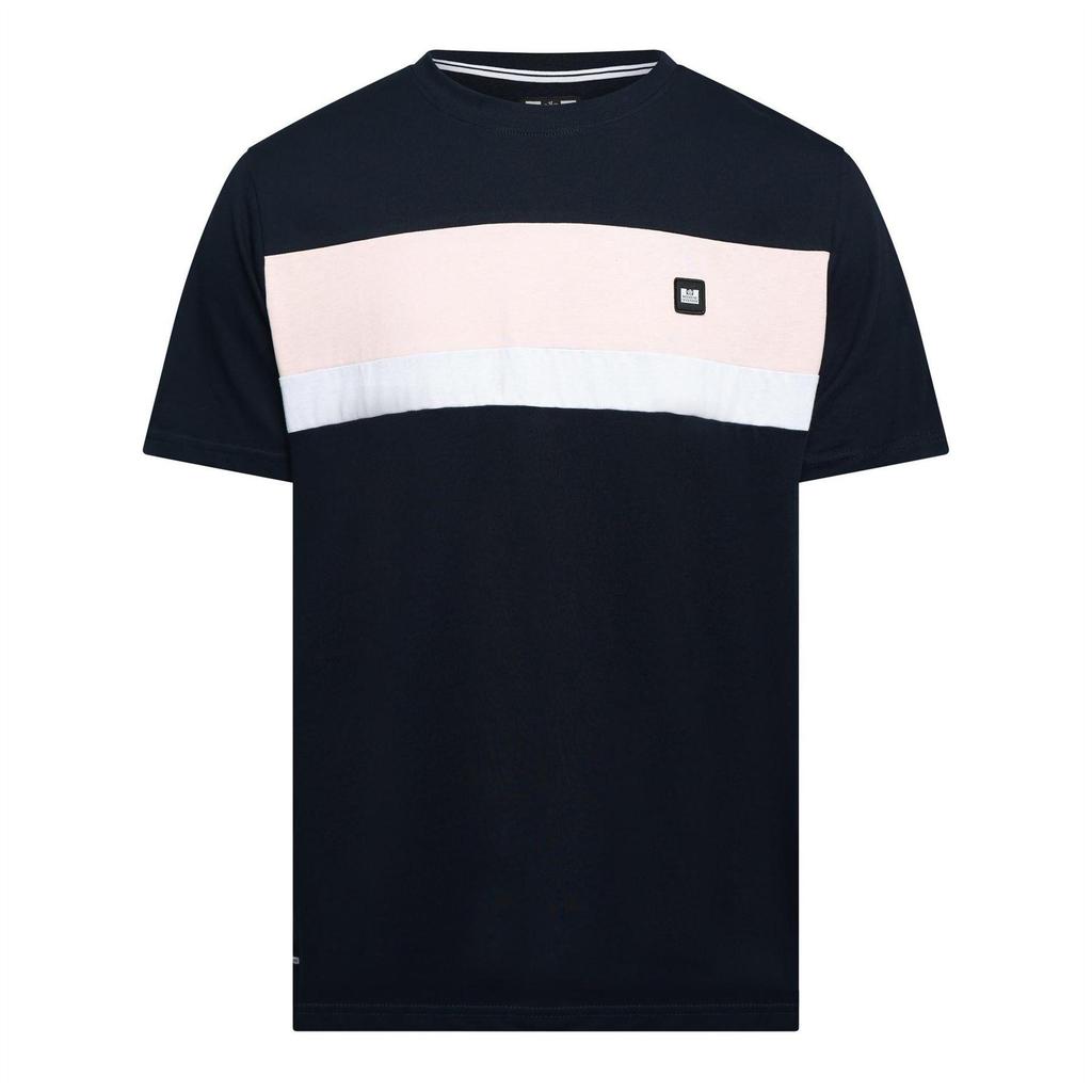 Weekend Offender Mens Crossword Chest Stripe Regular T-Shirt