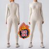 Winter Warm Fleece Tight Jumpsuit Yoga Fitness Dance Cycling Jumpsuit Zipper Tight Jumpsuit Pilates Sports Warm Training Jumpsuit