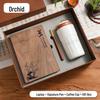 Chinese Style Gift Set: A5 Notebook, Bamboo Insulated Cup, USB Flash Drive, Engraved Gift Box