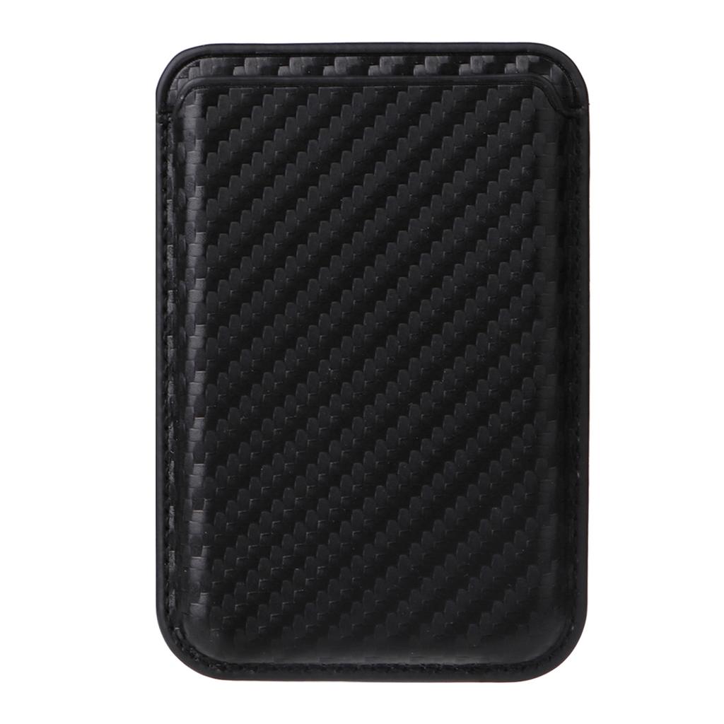 Para Capa iPhone 15 Pro com Porta-Cartões Magnético Removível Textura Fibra de Carbono Capa de Telefone