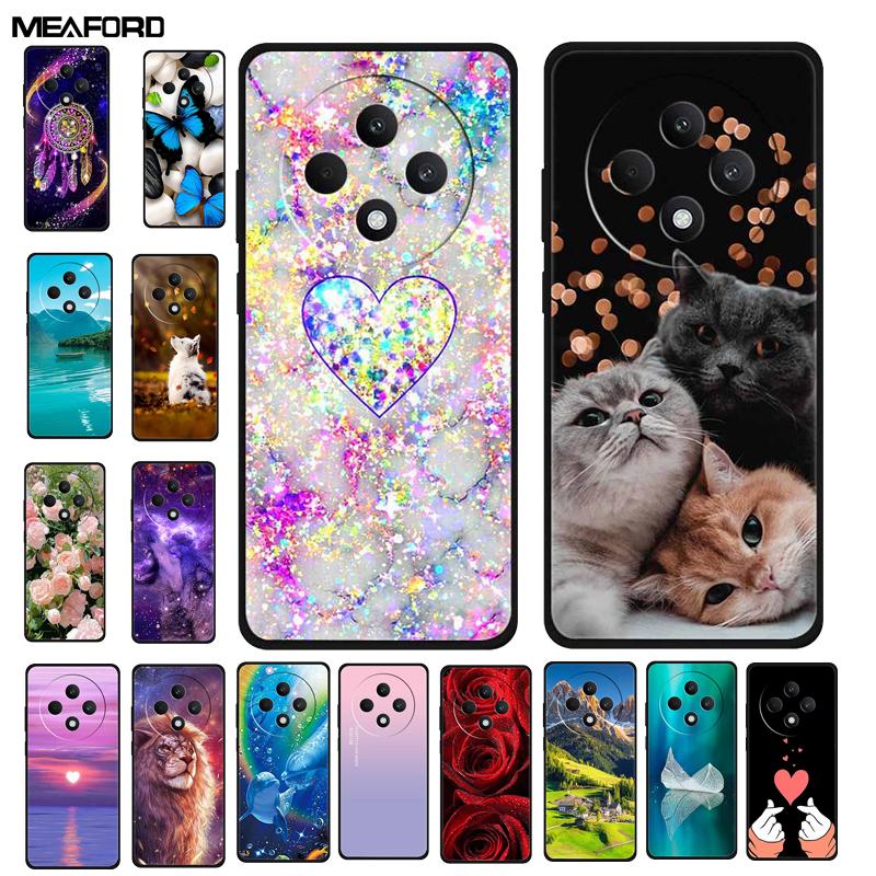 For Oppo Reno12 F 5G Case 12 F 4G Lovely Soft Silicone TPU Painted Cat Phone Cover For Oppo Reno12 FS Back Cases Fundas Bumper