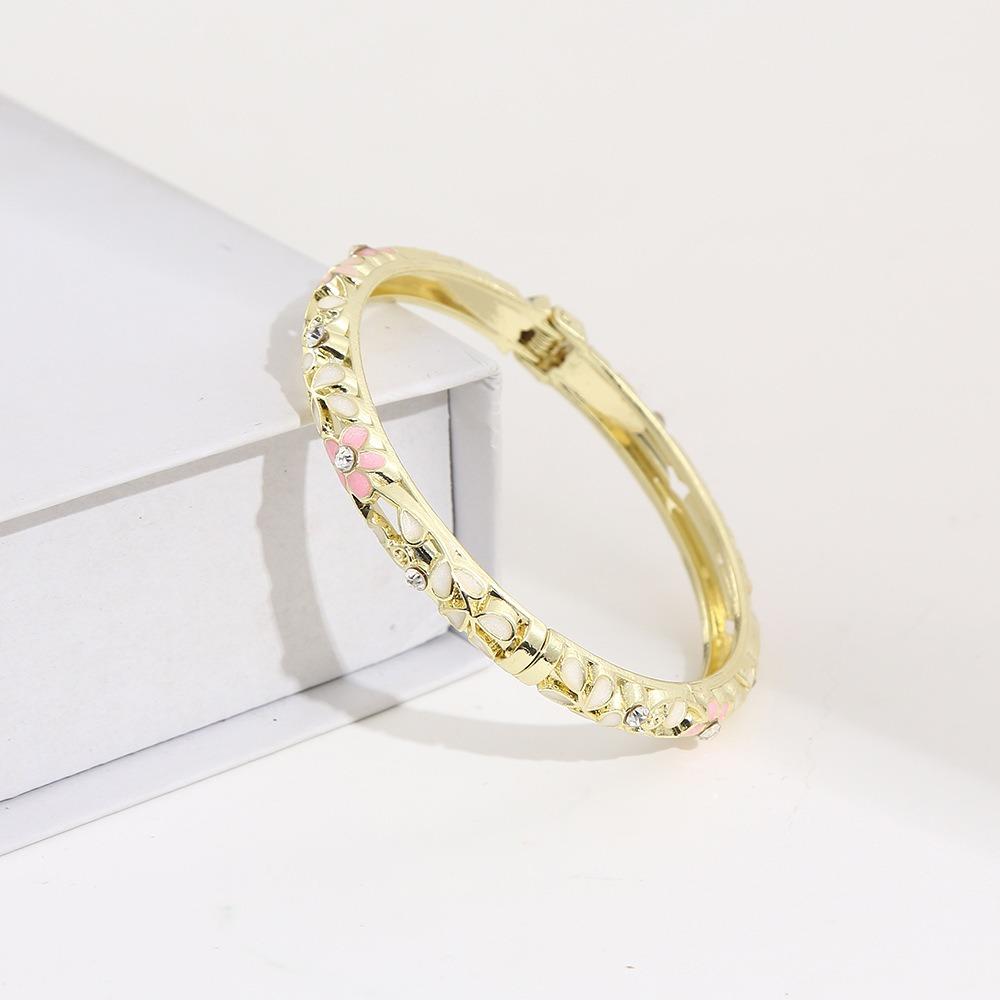 Colorful Enamel Bangle Vintage Flower Enamel Bangle Cloisonne Bracelet  Party Jewelry