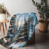 Tuniu Winter Forest Throw Blanket Cozy Sofa Bed Decoration Warm Fleece Blanket Outdoor Blanket