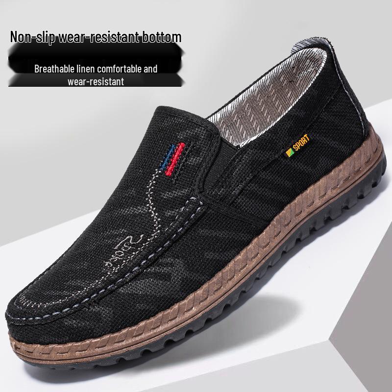 

Spring 2024 Men s Breathable Old Beijing Canvas Shoes - Casual, Soft Sole, Non-slip, Perfect for Middle-aged & Elderly. 41