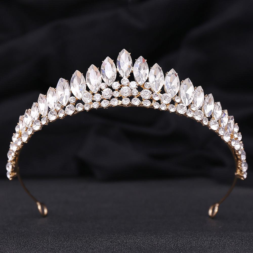 DIEZI Elegant Luxury Crystal Tiara Necklace Earrings For Women Wedding Party Fashion Bridal Bride Rhinestone Crown Accessories
