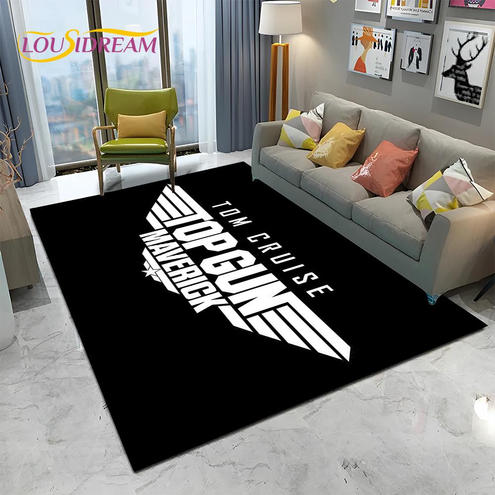 Classic Movie Top Gun Sign Tom Cruise Carpet Rug for Home Living Room Bedroom Sofa Doormat Decor,kid Area Rug Non-slip Floor Mat
