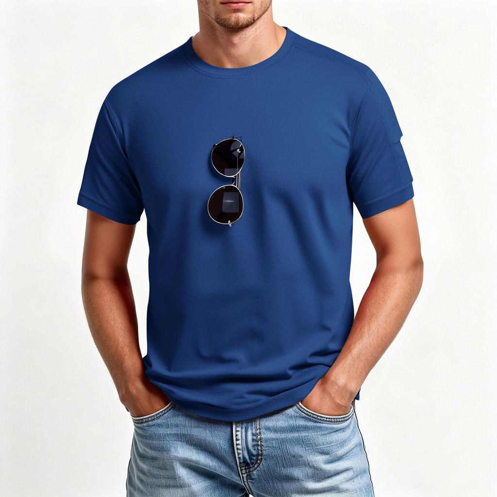 Men's Summer Round Neck T-Shirt, Quick-Drying Casual Sports Short Sleeve Top