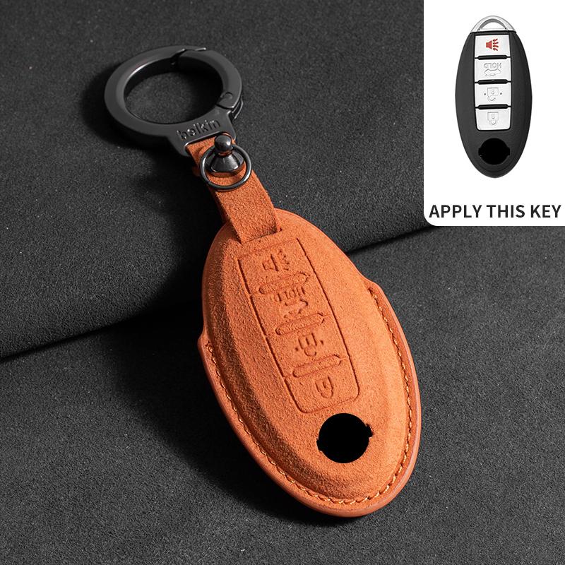 Suede Car Key Case For Nissan Rogue XTrail T32 T31 Qashqai J11 J10 Kicks Tiida Pathfinder Murano Juke Sentra Maxima Rogue Armada