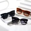European Style Large Frame Sunglasses with Colorful Glasses Frame - UV Protection, Slimming Effect, High-End Feel