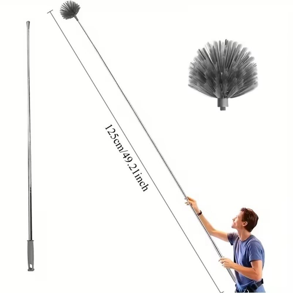 Dense Bristles Cobweb Duster Telescopic Handle Ceiling Duster Spider Web Brush Ceiling Cleaning