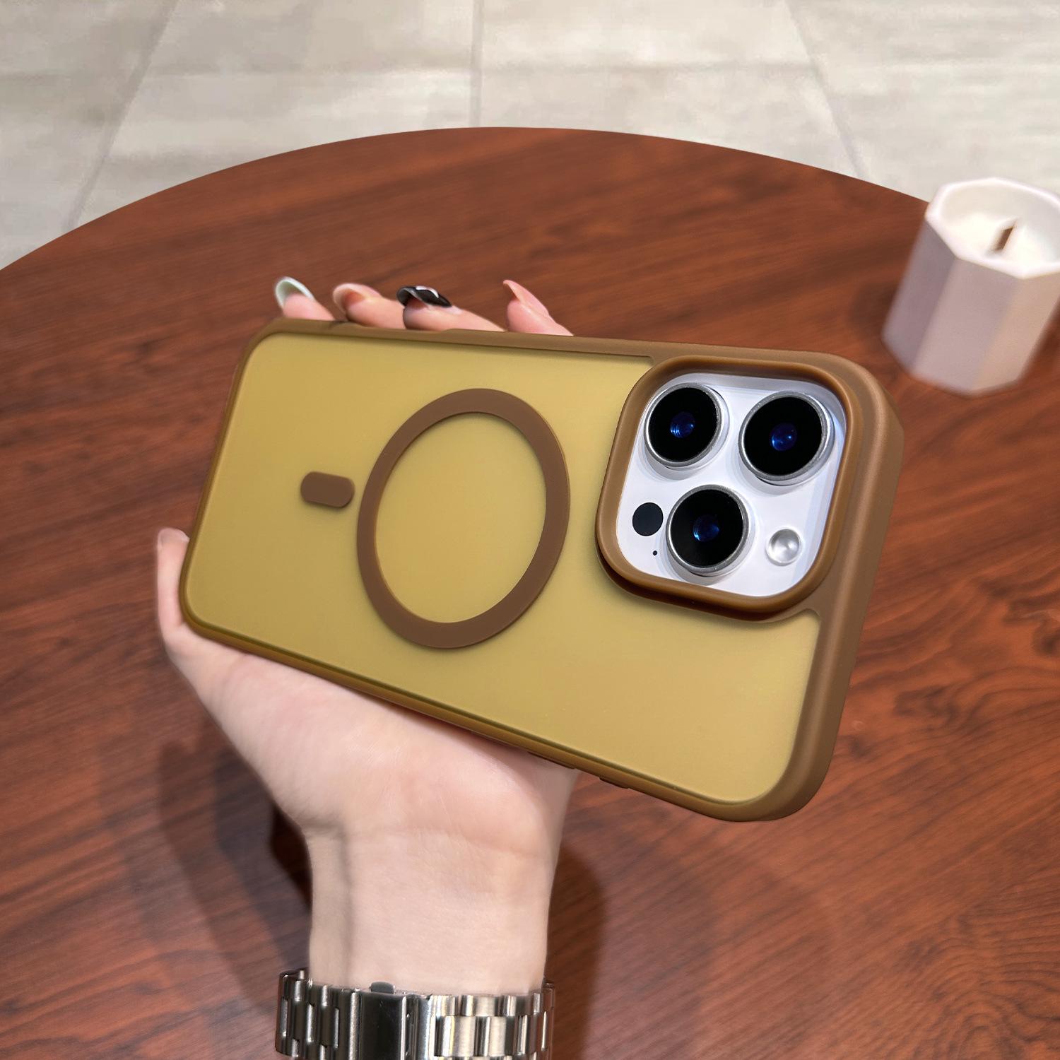 iPhone 17 Magnetic Case, Skin-Friendly, Frosted, Semi-Transparent, Drop-Proof for 16 Pro Max iPhone 12