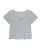 Malittepeulangsowajeobeo W Flower Slim Crop Tee Melange Gray