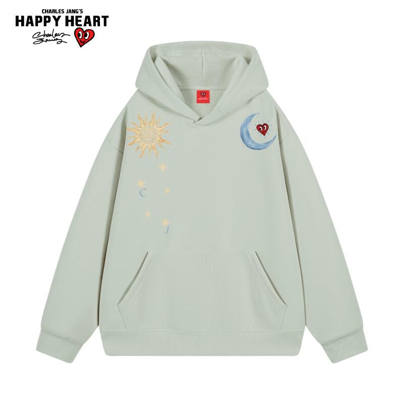 Charles Heart Mikina s kapucí s potiskem Slunce a Měsíce unisex