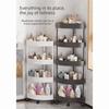 Multi-Tier Bathroom Storage Rack Large Capacity Rolling Cart Storage Rack  Home Organizer