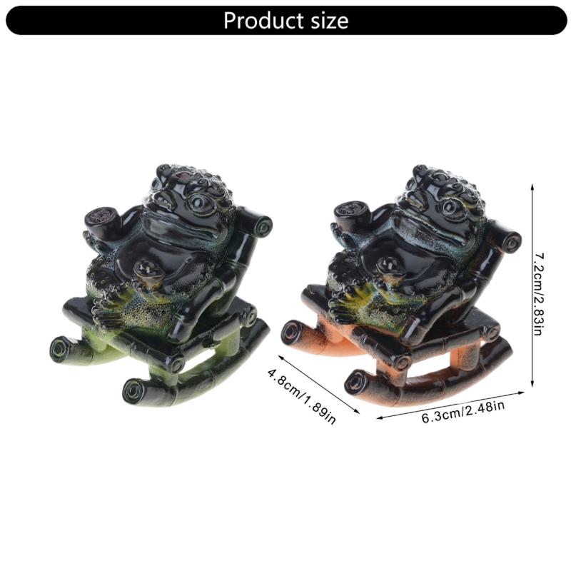 Resins Rocking Chair Frogs Teas Pet With Exquisites Craftsmanship Temperature Sensitive Color Changing For Home Decors