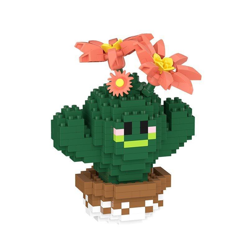 New Creative Fun Cartoon Characters Micro Diamond Building Blocks Cactus Nano Brick Potted Plant Building Educational Toy Gift