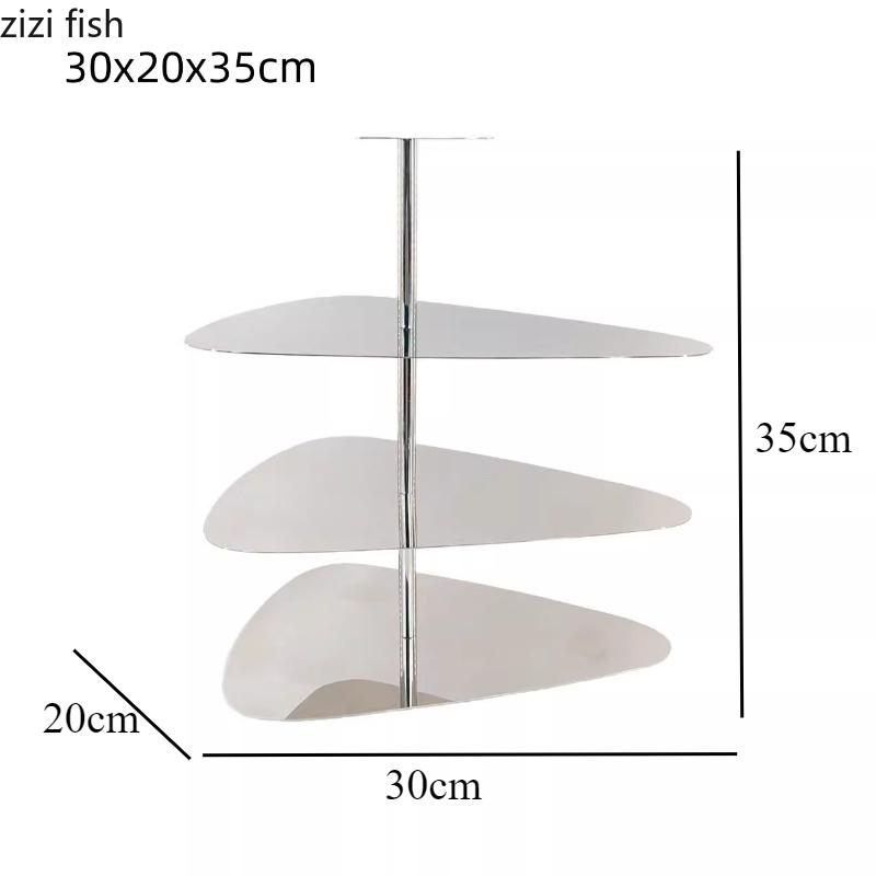 

3-layer Stainless Steel Cake Stand Dessert Table Dim Sum Dish Fruit Tray Snack Bowl Dessert Plate Bread Plate Refreshments Tray
