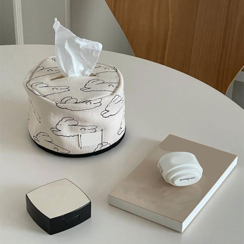 Modern Round Cotton Tissue Dispenser For Home Office Decoration Space Saving Design Quick Drying Ideal Gift Choice