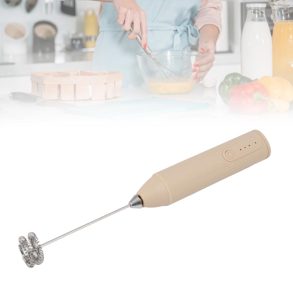 Milk Frother Cordless Rechargeable Handheld Drink Mixer for Coffee Stirring Milkshake Whisking