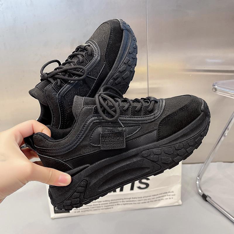 

2024 новые роскошные дизайнерские женские спортивные кроссовки на платформе с дышащей сеткой, трендовые повседневные кроссовки на плоской подошве, женские элегантные модные женские туфли 36 чёрный