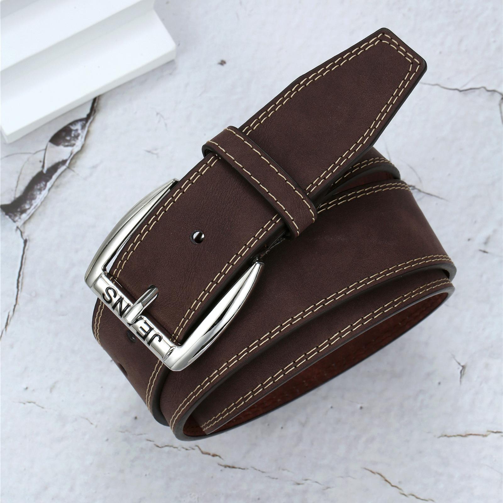 

Мужской ремень в гонконгском стиле, простой студенческий легкий ремень, повседневный индивидуальный ремень 120cm темно-коричневого