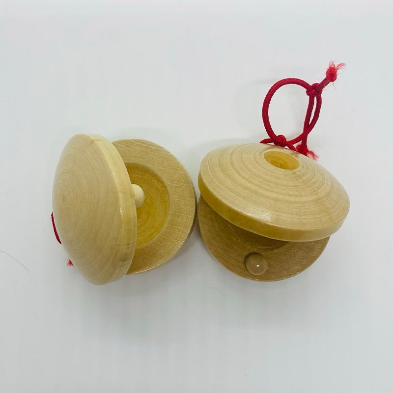 Wooden Castanets Wood Percussion Flamenco Musical Instrument Kids Toddler Toys