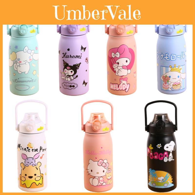 Cute Cartoon Sanrio Thermos With Straw Pink Md No)