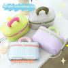 Large Capacity Solid Color Quilted Cosmetic Bag with Vertical Stripes - Cute and High-End Design, Ideal for Souvenir or Storage