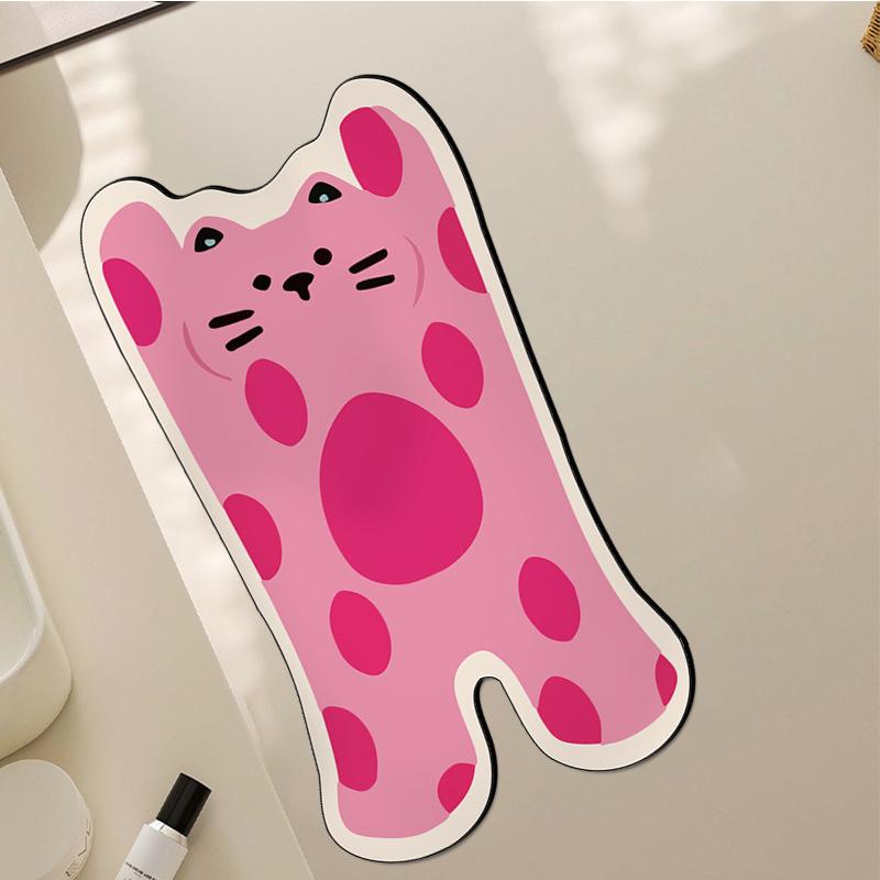 Cartoon Puppy Bathroom Floor Mat Three-Piece Set, Absorbent Non-Slip Mat, Diatom Mud Toilet, Dirt-Resistant And Wear-Resistant Toilet U-Shaped Mat