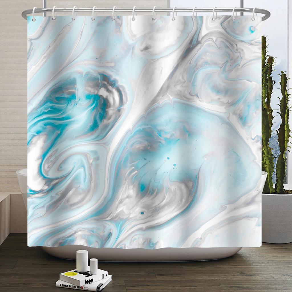Marble Bathroom Curtain Abstract Modern Luxury Shower Curtain Waterproof Fabric Shower Curtain Bath Curtains With Hooks180x200
