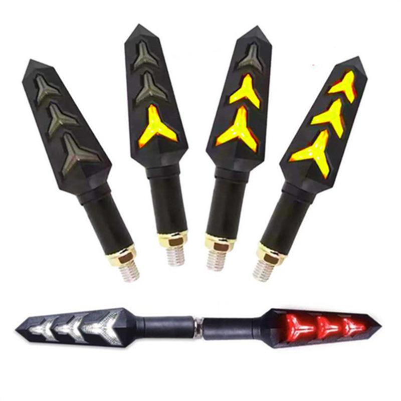 Motorcycle Parts Turn Signal LED Sequential Turn Signal 12V Fishbone Y-Shaped Motorcycle Front/Rear Turn Signal