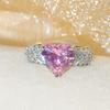 Dream Light Luxury   Copper Love Pink Zircon Wheat Ear Ladies Romantic Ring Jewelry