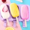 4pcs Multi Style Cartoon Silicone Ice Cream Molds, 3D DIY Easy Release Popsicle Maker with Free Sticks, Summer Homemade Ice Pop Tool for Kitchen
