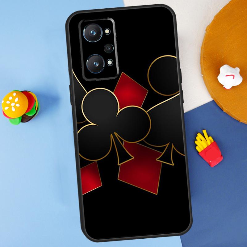 Poker Playing Card For Realme 11 10 12 13 14 Pro Plus GT 5 6 6T GT7 Pro C61 C53 C51 C21Y C25S C55 C67 C75 Case