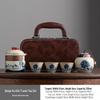 Portable Peony Ru Kiln Tea Set