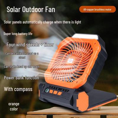 Ventilador Solar Portátil para Camping Antiyilu com Luz LED