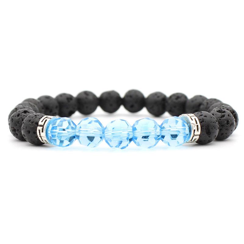 Volcanic Stone Spherical Crystal Bead Bracelets - Multi-color Options Available