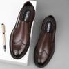Fashion Elegantes Genuine Leather Men Brogue Shoes Man Dress Shoes Slip On Business Casual Shoes Classic Leather Breathable Oxford Shoes