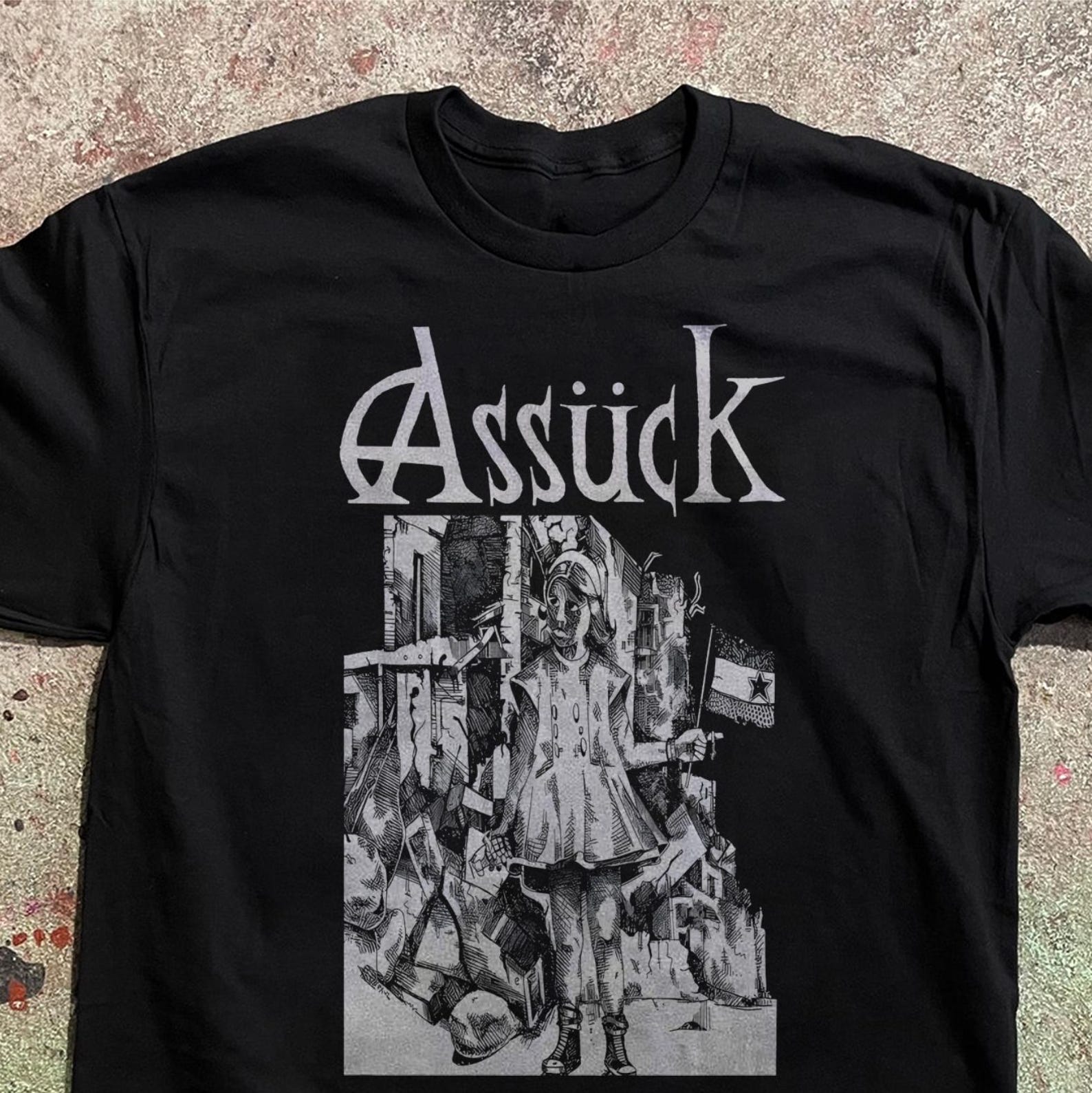 Vintage Assück Grindcore T-Shirt, State to State Art Band Tee, Anarcho Punk Crustcore Shirt, Heavy Metal Underground Top, S to 5XL XL