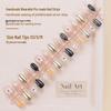 Handmade 3D Floral Mirror Powder Press-On Nails with Nail Art Stickers