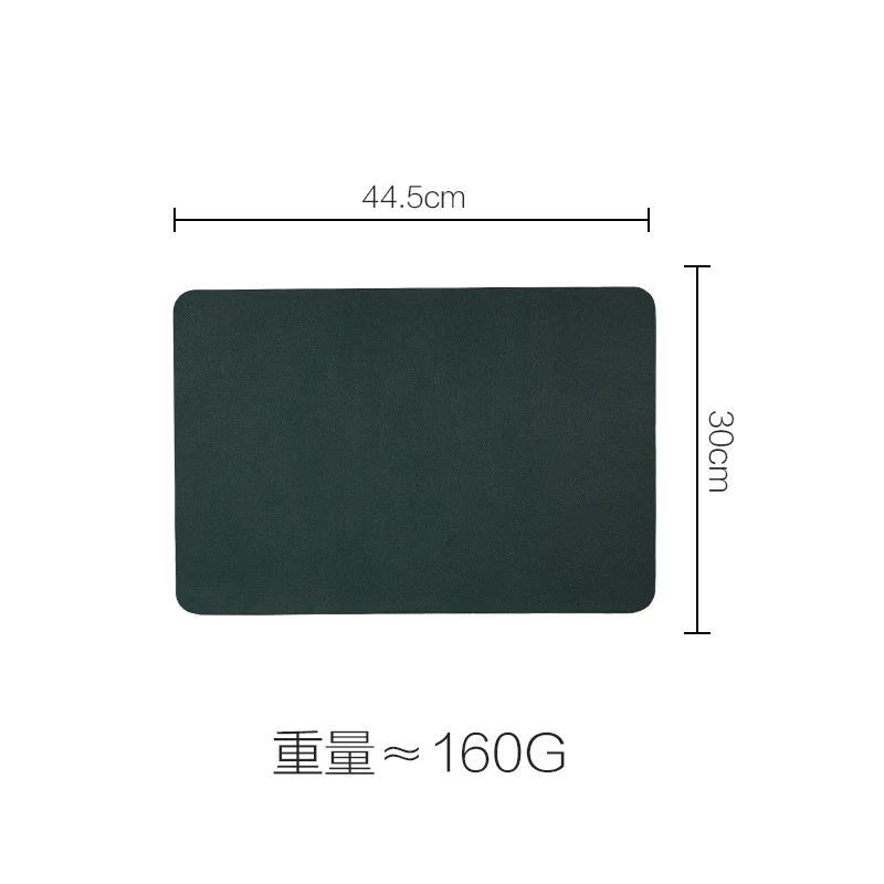 Home Use Solid Color Semi-PU Leather Placemat Waterproof Oil-Resistant Heat-Resistant Table Mats Dining Hotel Settings
